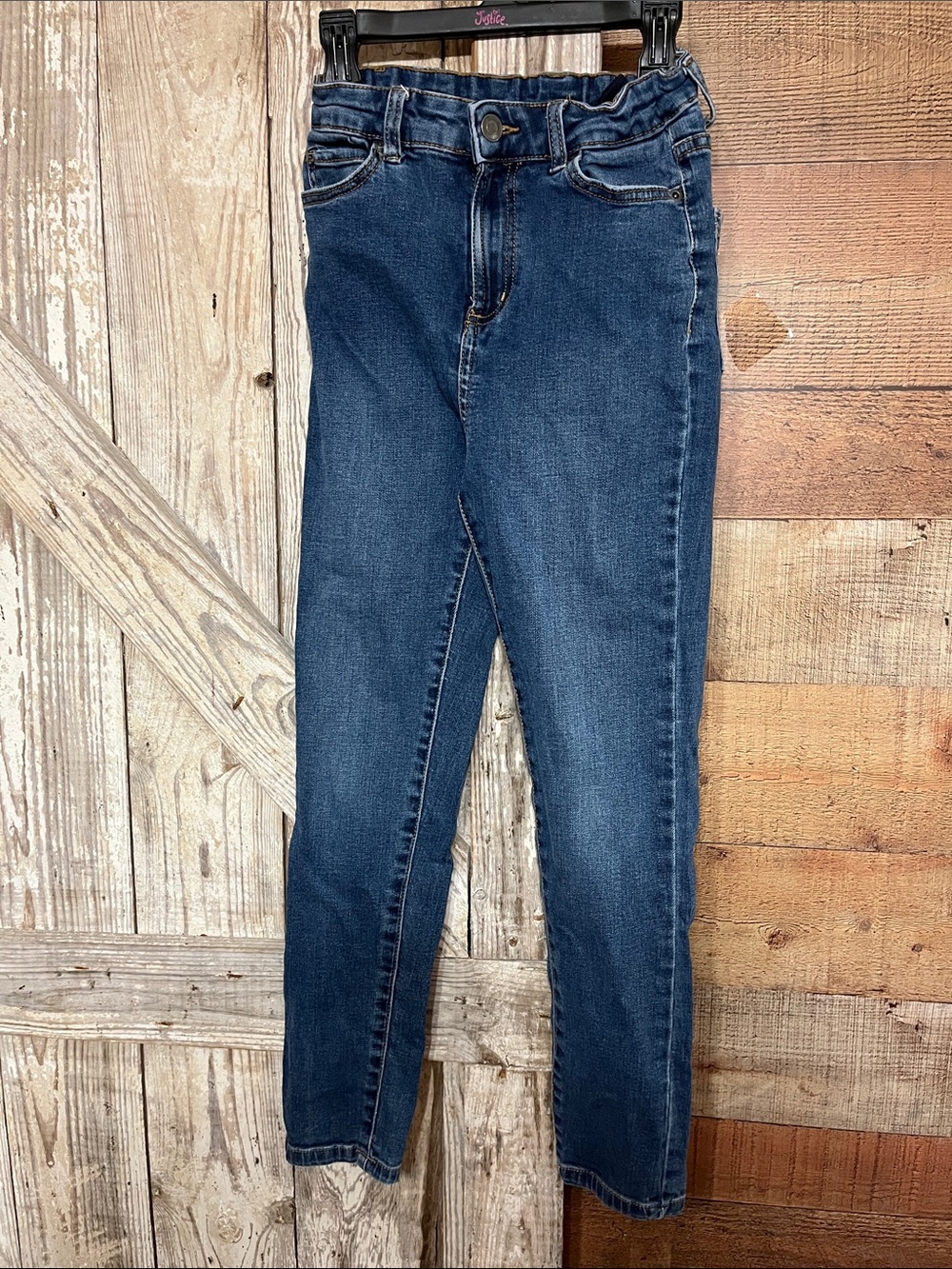 Girls Stretch Pull-On Dark Blue Jeans